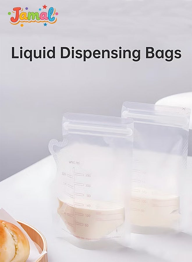 Jamal 100pcs 250ml Breastmilk Storage Bags For Breastfeeding Doubled Sealed Breast Milk Storing Bags BPA Free Self Standing Breastmilk Bags - Image 4
